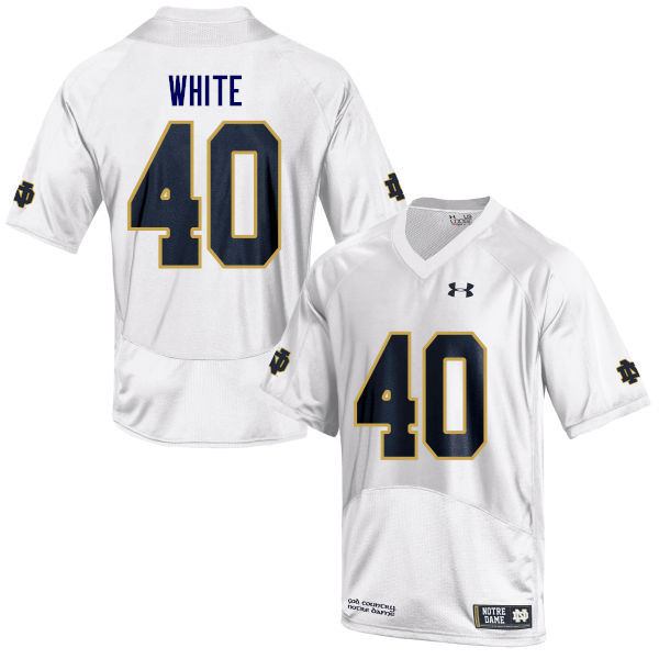 Men #40 Drew White Notre Dame Fighting Irish College Football Jerseys Sale-White